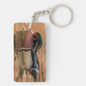 Holzente schwimmen im Wasser Schlüsselanhänger (Rückseite)