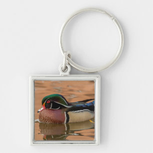 Holzente schwimmen im Wasser Schlüsselanhänger