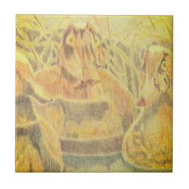 Holzenten auf Wasser Fliese