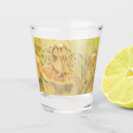 Holzenten auf Wasser Schnapsglas