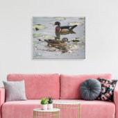 Holzenten in einem Teich Leinwanddruck (Insitu (Wohnzimmer))