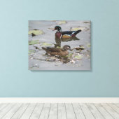 Holzenten in einem Teich Leinwanddruck (Insitu (Holzboden))