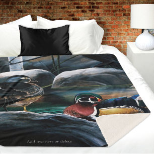 Holzenten Paar Teich Natur Wildtiere Bunt Sherpadecke
