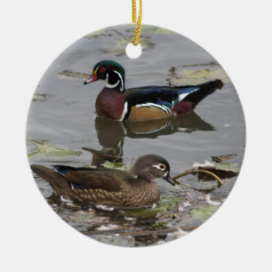Holzenten-Schmuck Keramik Ornament