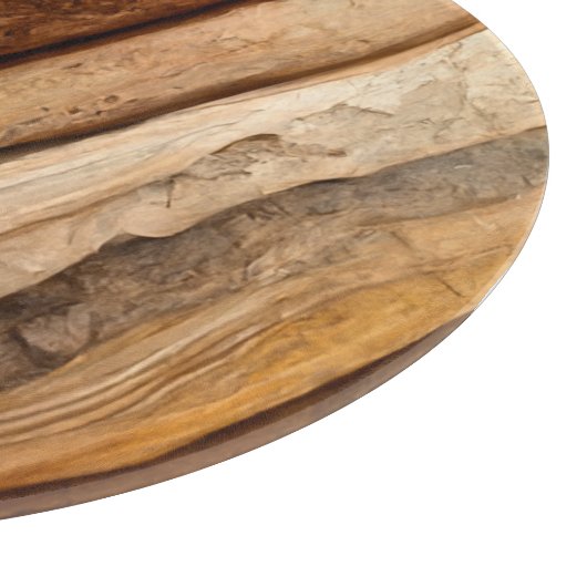 Hölzer-Effekt Rundglas-Schneidplatte Schneidebrett (Ecke)