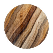 Hölzer-Effekt Rundglas-Schneidplatte Schneidebrett (Vorderseite)