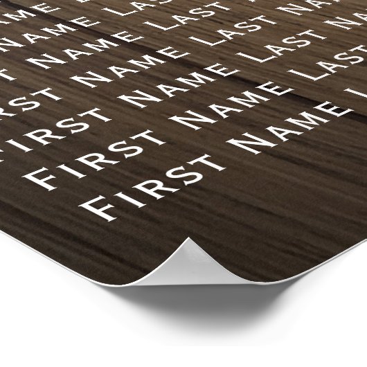 Hölzerhähnchen beleuchten Rustikale Hochzeitssatte Poster (Ecke)