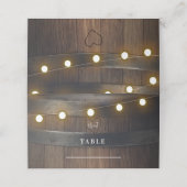 Hölzerhähnchen beleuchten Rustikale Hochzeitsstimm Platzkarte (Außenseite Aufgefaltet)