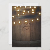 Hölzerhähnchen Herz & Licht Rustikale Hochzeit Einladung (Rückseite)