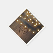 Hölzerhornholz Herzbeleuchtung Rustikale Hochzeit Serviette (Ecke)