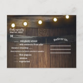 Hölzerkraut Herzlichtbeleuchtung Rustikale UAWG Einladungspostkarte (Rückseite)