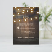 Hölzerkraut Herzlichtbeleuchtung Rustikale UAWG RSVP Karte (Stehend Vorderseite)