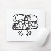 Hölzerne Abzeichen Axt-n-Klotz Mausunterlage Mousepad (Mit Mouse)
