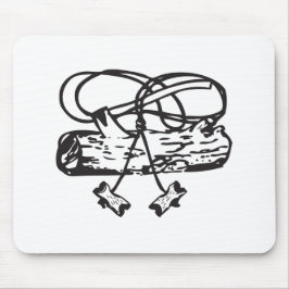Hölzerne Abzeichen Axt-n-Klotz Mausunterlage Mousepad