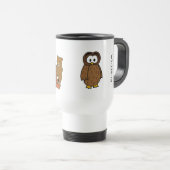 Hölzerne Abzeichen-Eulen-Tasse Reisebecher (VorderseiteRechts)