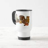 Hölzerne Abzeichen-Eulen-Tasse Reisebecher (Vorderseite Links)