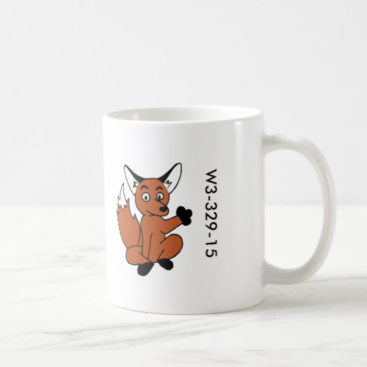 Hölzerne Abzeichenfox-Tasse Kaffeetasse (Rechts)