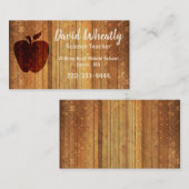 Hölzerne Apple-Lehrer-Visitenkarte Visitenkarte (Vorne/Hinten)