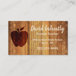Hölzerne Apple-Lehrer-Visitenkarte Visitenkarte