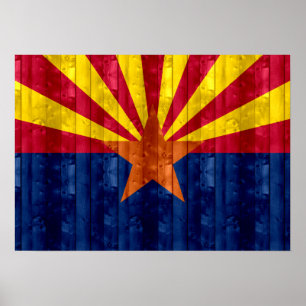 Hölzerne Arizonan-Flagge Poster