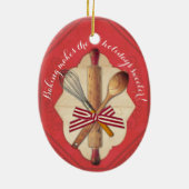 Hölzerne Backengerätbogen Weihnachtsverzierung Keramikornament (Hinten)