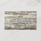 Hölzerne Beschaffenheit geschnitzter Text-Effekt Visitenkarte (Rückseite)