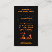 Hölzerne brennende Ofen-Visitenkarte Visitenkarte (Rückseite)