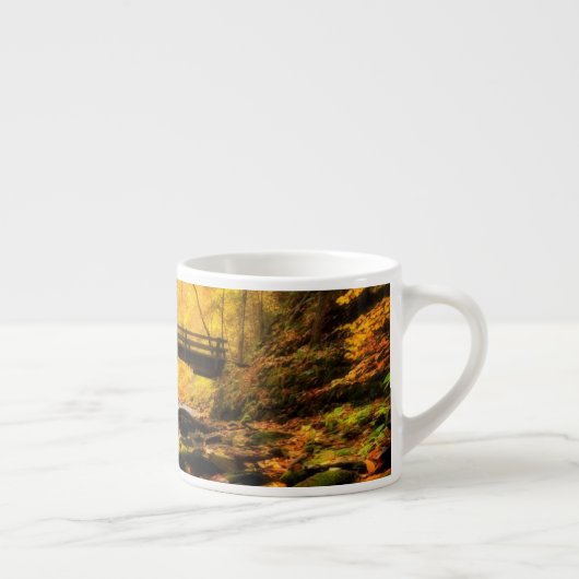 Hölzerne Brücke und Nebenfluss im Fall Espressotasse (Rechts)