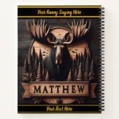 Hölzerne Elche umgeben von Natur Notizblock (Rückseite)