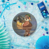 Hölzerne Ente auf Wasser-Pappteller Pappteller (Party)