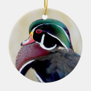 Hölzerne Ente Drake Keramikornament