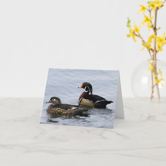 Hölzerne Enten Karte (Gelbe Blume)