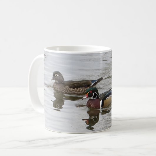 Hölzerne Enten-Paare Kaffeetasse (Vorderseite Links)