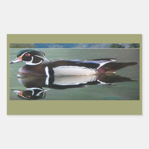 Hölzerne Enten-Reflexions-Aufkleber Rechteckiger Aufkleber