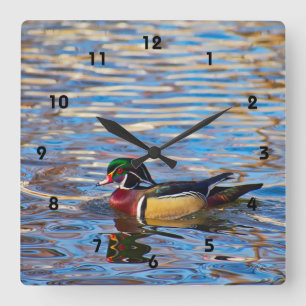 Hölzerne Enten-Wanduhr Quadratische Wanduhr