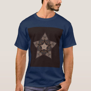 hölzerne Entwurfsdunkelheit des Buchstaben E T-Shirt