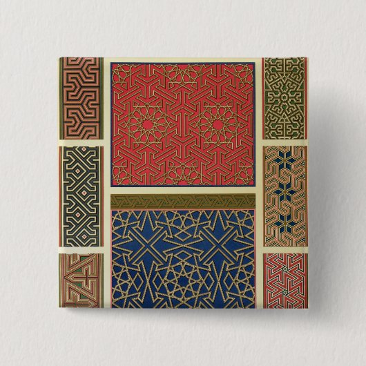 Hölzerne Fächer und Grenzen, 'von der arabischen Button (Vorderseite)