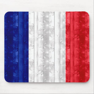 Hölzerne französische Flagge Mousepad
