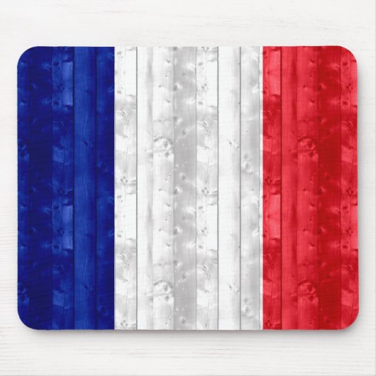 Hölzerne französische Flagge Mousepad (Vorne)