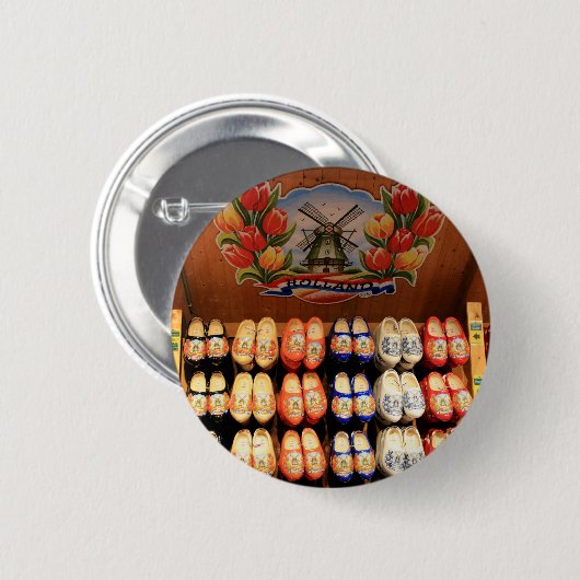 Hölzerne gemalte Klötze, Holland 2 Button (Vorne & Hinten)