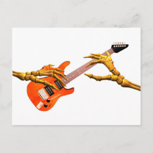 Hölzerne Hände spielen E-Gitarre Geschenkdesign Postkarte