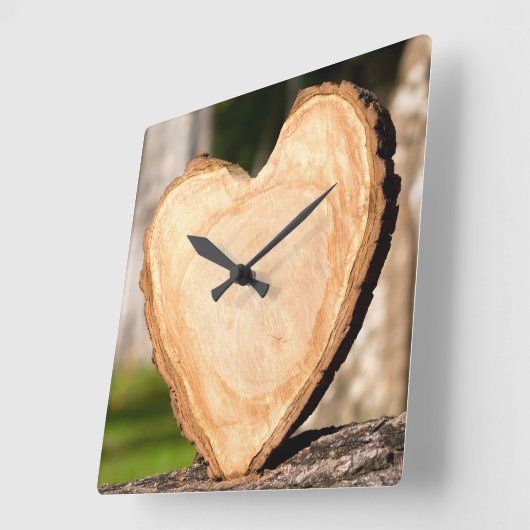hölzerne Herzschrittuhr Quadratische Wanduhr (Winkel)