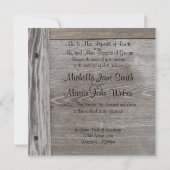 Hölzerne Hochzeitseinladung der Scheune Einladung (Rückseite)