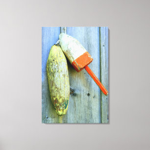 hölzerne Hummerbojen wickelten Leinwand ein