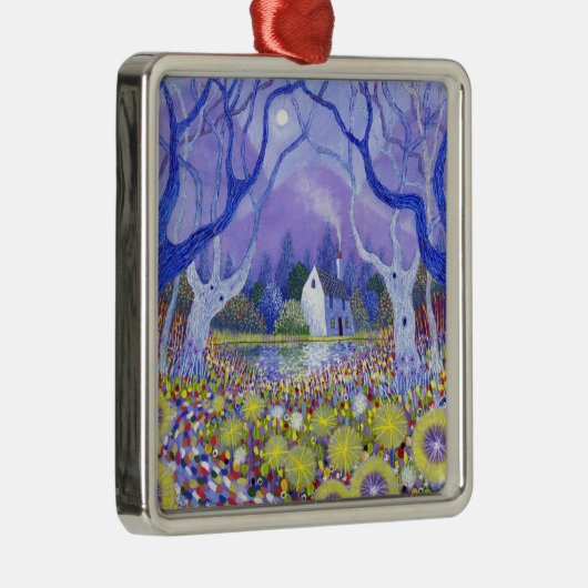 Hölzerne Hütte 2013 Silbernes Ornament (Rechts)