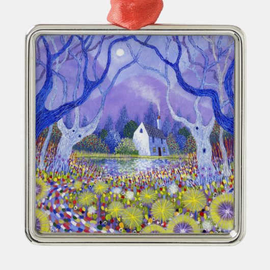 Hölzerne Hütte 2013 Silbernes Ornament (Vorne)