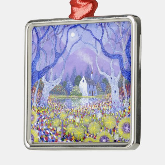 Hölzerne Hütte 2013 Silbernes Ornament (Links)