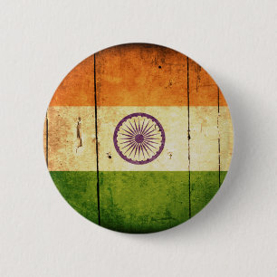 Hölzerne indische Flagge Button