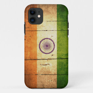 Hölzerne indische Flagge iPhone 11 Hülle