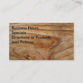 Hölzerne Korn-Visitenkarte-Retro rustikaler Visitenkarte (Rückseite)